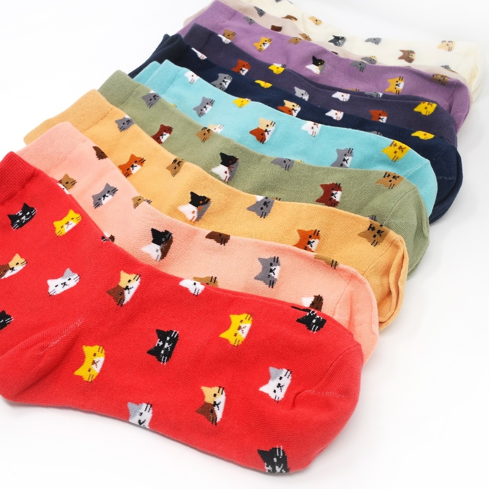 The Cat Kit | NEW Cat socks, pack of 10, rainbow - Picture 2 of 4